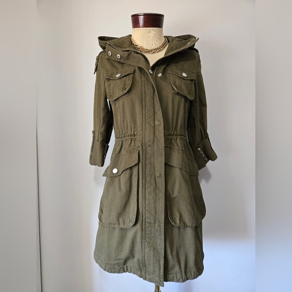 BCBGeneration Khaki Utility Jacket with Hood. Size XS - Picture 1 of 16